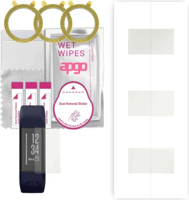 Produktbild von apgo 3 Stück Schutzfolie, Matt, kompatibel mit Garmin Vivosmart HR Smartwatch, Hydrogel Displayschutzfolie mit Positionierhilfe, Displayfolie, robust und kratzfest
