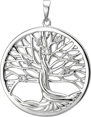 Produktbild von JOBO Anhänger Lebensbaum 925 sterling Silber 7 Zirkonia Silberanhänger