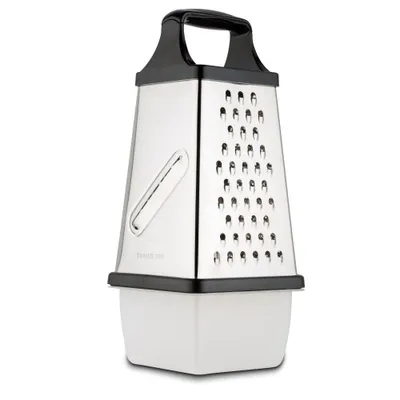 Produktbild von NAVA Küchenreibe / Vierkantreibe aus Stahl mit AUFFANGBEHÄLTER für Gemüse Obst Käse