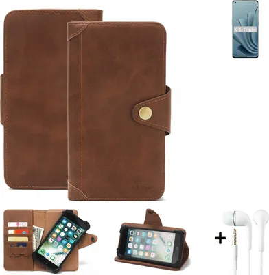 Produktbild von K-S-Trade Handyhülle Schutzhülle kompatibel mit OnePlus 10 Pro  Walletcase Bookstyle Schutz Case Hülle Wallet Flipcase Cover PolyurethanBraun inkl.