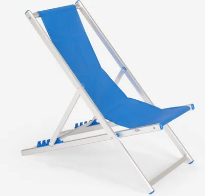 Image de Chaise longue de plage Bain de soleil en aluminium Riccione Or - Bleu
