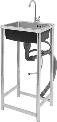 Obrázok produktu pre Kuchynský drez - Jedno umývadlo - Nerezová oceľ - S armatúrou - Otočný o 360° - Tichý - 45×41×75 cm - Strieborný