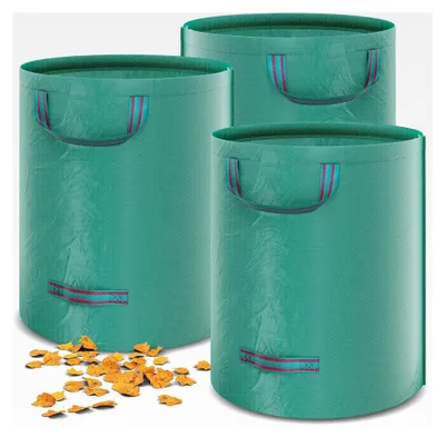 Produktbild von Gartensack 3x Laubsack Gartenabfallsack stabil selbststehend mit 4 Griffen 272 Liter robust UV-beständig wasserdicht aus Polypropylen-Gewebe 150g/m²