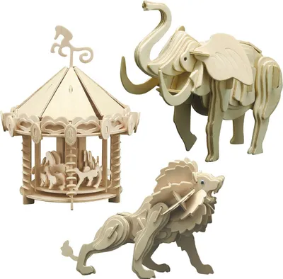 Produktbild von PEBARO Holzbausatz Zirkus, 3er-Set
