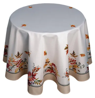 Produktbild von Tischdecke mit Druckmotiv Herbstblätter 150 cm rund