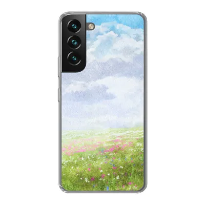 Produktbild von MuchoWow® Handyhülle Schutzhülle Hülle für Samsung Galaxy S22 Aquarell - Blumen - Landschaft Silikon Softcase Handy Hülle - Mobiltelefonhülle