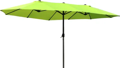 Produktbild von Sonnenschirm Gartenschirm 460 x 270 cm oval mit Handkurbel, Doppelsonnenschirm in Grün für Terrasse & Garten
