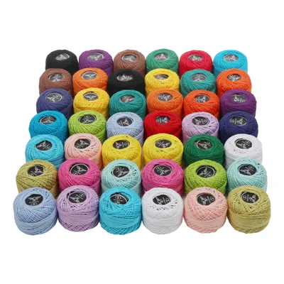 Produktbild von Häkelgarn - 42 Stück  Strickgarn / Häkeln Fäden  - Sortierte Regenbogenfarben Baumwollgarn 1818 Meter  insgesamt - Häkeln Garn für Stickerei Handwerk, stricken Projekt, Quilten, handgemachte Handwerk