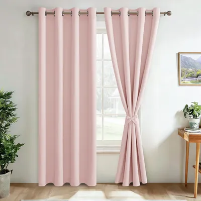 Verdunkelungsvorhang Set 2er Pack, Ösen, 245x140 cm, Blush
