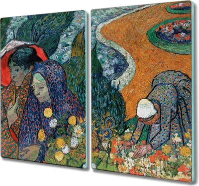 Produktbild von Coloray Hackbrett Herdabdeckplatte 2x30x52 cm Küchenbrett Kochplattenabdeckung Schneidebrett - Garten in Etten Van Gogh