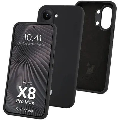 Produktbild von Silikon Handyhülle für Xiaomi POCO X8 Pro Max, Bizon Soft Case, Schwarz