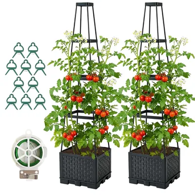 Immagine prodotto di Elzusha - Vasi per pomodori con supporto per piante rampicanti, set da 2