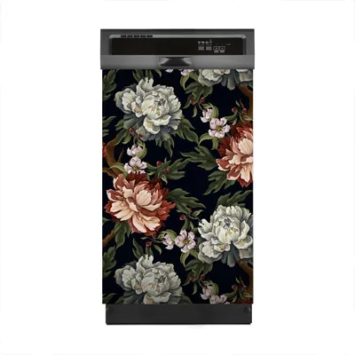 Produktbild von Aufkleber sticker 45x70 cm Dekorative folie Spülmaschine - Pfingstrosen Rosen und Chrysanthemen