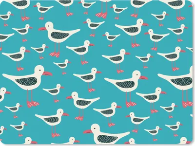 Produktbild von MuchoWow® Mauspad Mousepad Retro - Möwe - Schnittmuster - Kind 23x19 cm - Mousepads - Maus Mat - Pad - Mausunterlage - Schreibtischunterlage - Mauspad