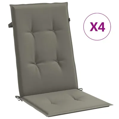 Produktbild von vidaXL Hochlehner-Auflagen 4 Stk. Melange Dunkelgrau 120x50x4 cm Stoff