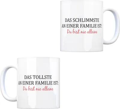 Produktbild von Kaffeebecher mit Spruch: Das tollste/schlimmste an einer ... Becher Tasse