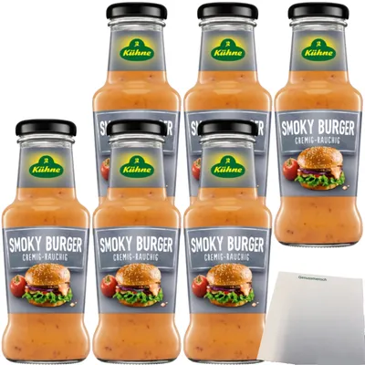Produktbild von Kühne Würzsauce Smoky Burger cremig rauchiger Geschmack 6er Pack (6x250ml Flasche) + usy Block