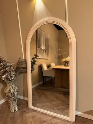 Produktbild von Azomor® Japandi Wandspiegel – Weißer Holzrahmen – Inklusive Aufhängung – Moderne Dekorationsspiegel für Wohnzimmer, Flur oder Schlafzimmer 180 x 100 cm