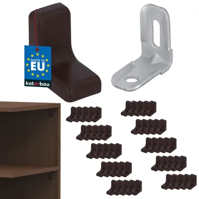 Immagine prodotto di KOTARBAU® Set di 50 reggimensola in metallo con pannello in plastica per mobili in wengé
