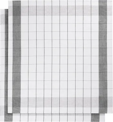 Produktbild von küchenhandtuch 65x65 cm Baumwolle/Leinen weiß/schwarz 2 Stück