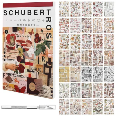 Scrapbooking-Stickerset, 1500+ Sticker, 50 Blatt, Aesthetic, für Erwachsene