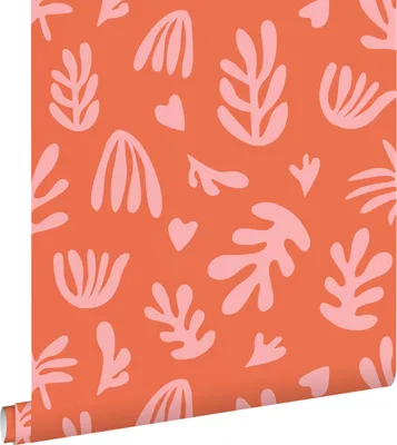 Obrázek produktu pro ESTAhome Tapety rostliny v Matissově stylu oranžová a růžová 50 x 900 cm