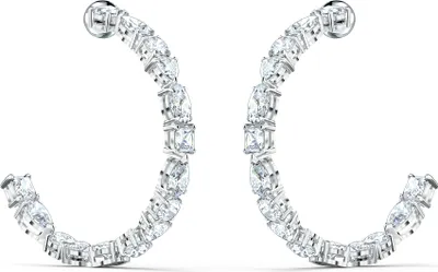 Produktbild von Swarovski Mesmera Drop-Ohrhänger, Weiße und Rhodinierte Ohrringe mit Strahlenden