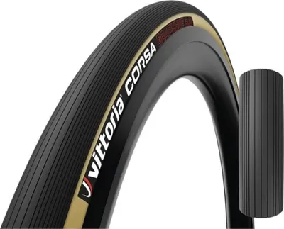 Obrázek produktu pro Plášť Vittoria Corsa 700x25c (25-622) - skládací, černo-béžová