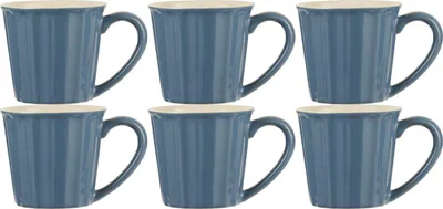 Produktbild von 6er Set Becher, Tassen MYNTE Cornflower dunkelblau für 250ml Steingut Ib Laursen