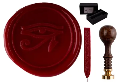 Produktbild von Siegelstempel Set "Sigillum" mit Horusauge und 1 Stange Siegelwachs im Geschenkkarton