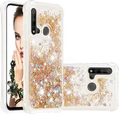 Produktbild von Sanduhr Glitzer Hülle für Huawei P20 Lite 2019 - Gold KP19442