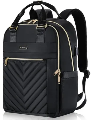 Produktbild von Rucksack Damen 15,6 Zoll Laptop mit USB Ladeanschluss & Laptopfach Schwarz
