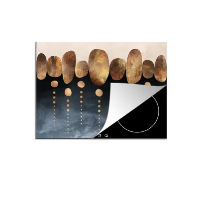 Produktbild von KitchenYeah© Herdabdeckplatte Gold - Abstrakt - Luxus , 70x52cm, Küche Deko, Glaskeramikkochfeld Herdabdeckung, Abdeckplatte fùr Kochfeld