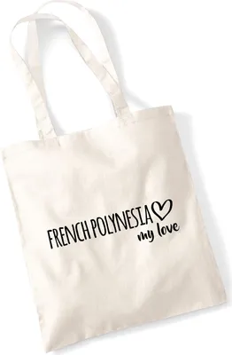 Produktbild von Huuraa Jutebeutel French Polynesia my love 10 Liter Natural Baumwolle Tasche Geschenkidee