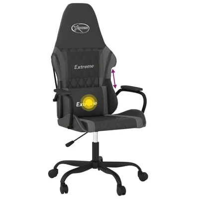 Produktbild von vidaXL Gaming-Stuhl mit Massagefunktion Schwarz und Grau Kunstleder