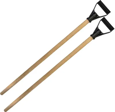 Produktbild von 2x Holzstiel D-Griff Schneeschieber Ersatz Spaten-Stiel Schneeschaufel Ø27-32mm