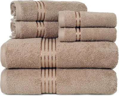 Imagen del producto de Conjunto de toallas Silecomplaza, 100% algodón, de 6 piezas, 71,1 x 138,4 x 0,6 cm, color taupe