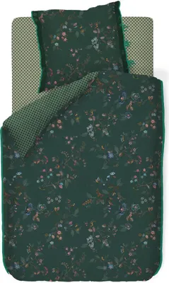 Produktbild von Pip Studio Perkal-Baumwolle-Bettwäsche-Garnitur Kawai Flowers Farbe Blau Größe 200 x 200 cm + 2x 80 x 80 cm AL