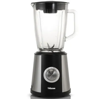 Produktbild von Tristar BL-4430 Standmixer, Tischplatten-Mixer, 1,5 l, Pulsfunktion, Eis-Crusher, 500 W, Schwarz, Grau