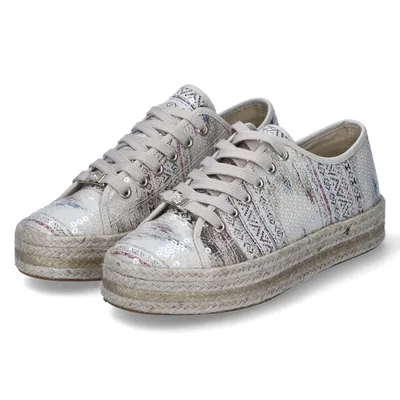 Produktbild von Rieker Damen Low Sneaker/ Schnürschuhe/ sportliche Halbschuhe Beige TextilGröße:39