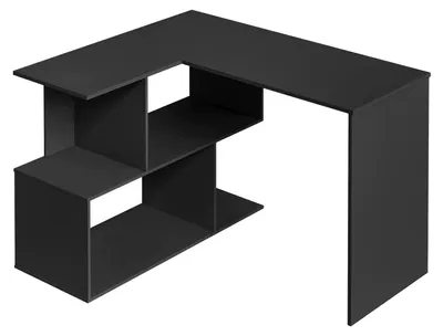 Produktbild von Schreibtisch - L-förmiger Eckschreibtisch - Computertisch - Mit Stauraum - 120 x 100 x 77 cm - Schwarz