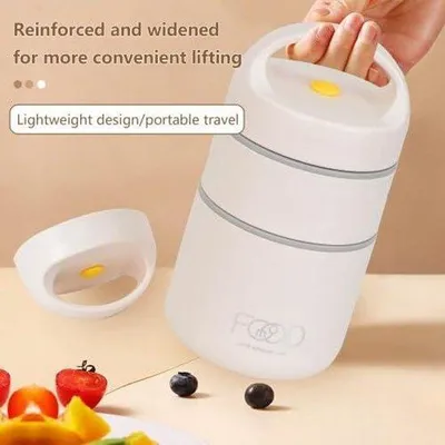Immagine prodotto di Contenitore termico in acciaio inossidabile, a tenuta stagna, beige, per il pranzo e la colazione