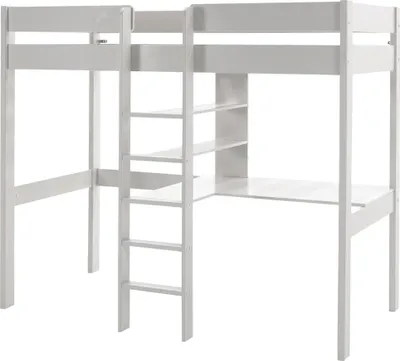 Produktbild von Hochbett mit Schreibplatte Pino Kiefer Weiß