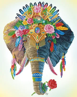 Produktbild von DIAMOND DOTZ® Original Diamond Painting Set Bohemian Elephant 41x51 cm