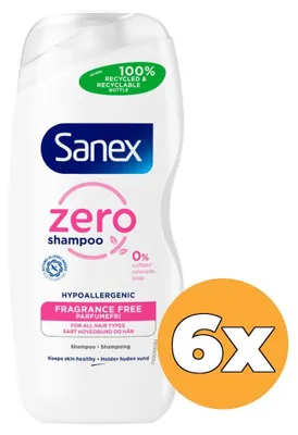 Productafbeelding van 6x Sanex Shampoo Zero % Normaal (6 x 250 ml)