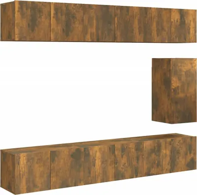 Produktbild von vidaXL 7-tlg. TV-Schrank-Set Räuchereiche Holzwerkstoff