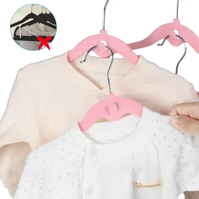 Produktbild von 30 Stück Kleiderbügel, für Kinderkleidung, Babykleidung, Rock und Hose für Kinder Rose