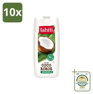 Obrázok produktu pre 10 kusov gélu na sprchovanie Tahiti s prírodným kokosom - vegánsky produkt - 300 ml - balenie