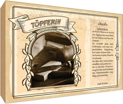 Image de vianmo Panneau en bois 12x18 cm Töpferin