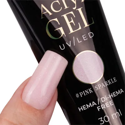 Produktbild von Molly Nails Polygel AcrylGel Aufbaugel Pink Sparkle 30 ml HEMA/Di-HEMA-frei LED/UV